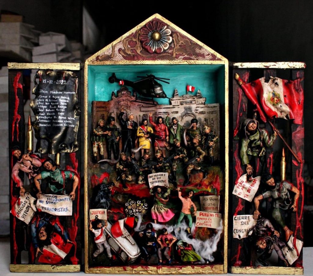 retablo ayacuchano, pieza de artesania