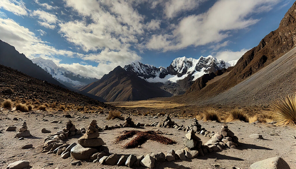 Ofrendas en el apu salkantay