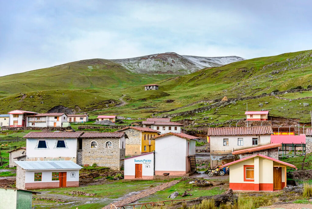 Vista del pueblo de Pacchanta