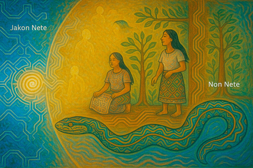 Representación simbólica de los cuatro planos en la cosmovisión shipibo-konibo