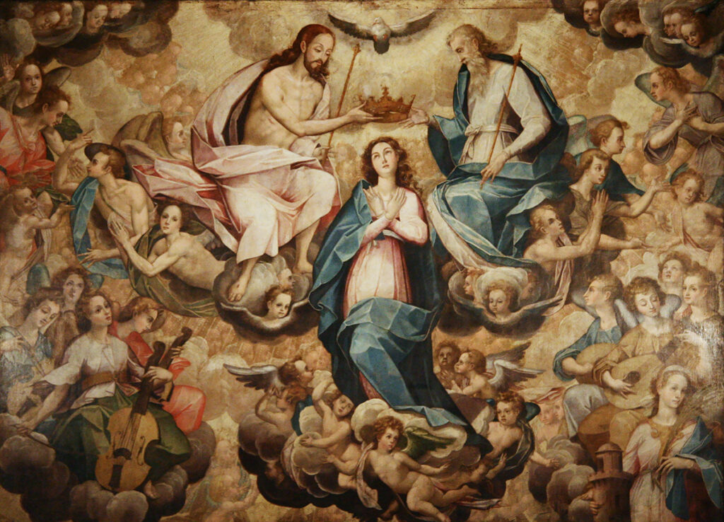 Pintura manierista de Bernarbo Bitti con temática religiosa, ejemplo temprano de influencia europea en la Escuela Cusqueña