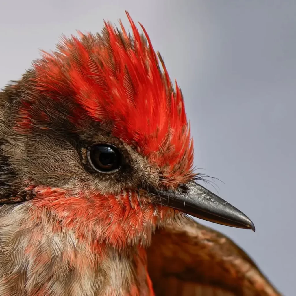 Turtupilín de plumaje rojo en las Lomas de Lachay