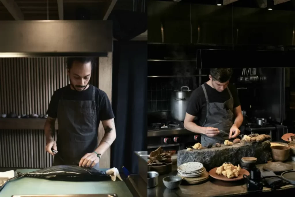 Cocineros trabajando en la cocina de Mérito, restaurante en Barranco liderado por el chef Juan Luis Martínez, especializado en cocina peruano-venezolana